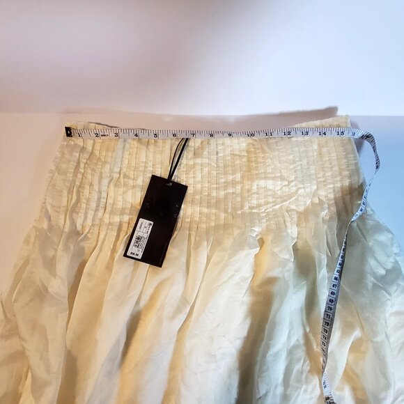 Future Collective Womens Cream Pleated Midi Skirt 10 Made from lightweight fabr - Picture 5 of 9